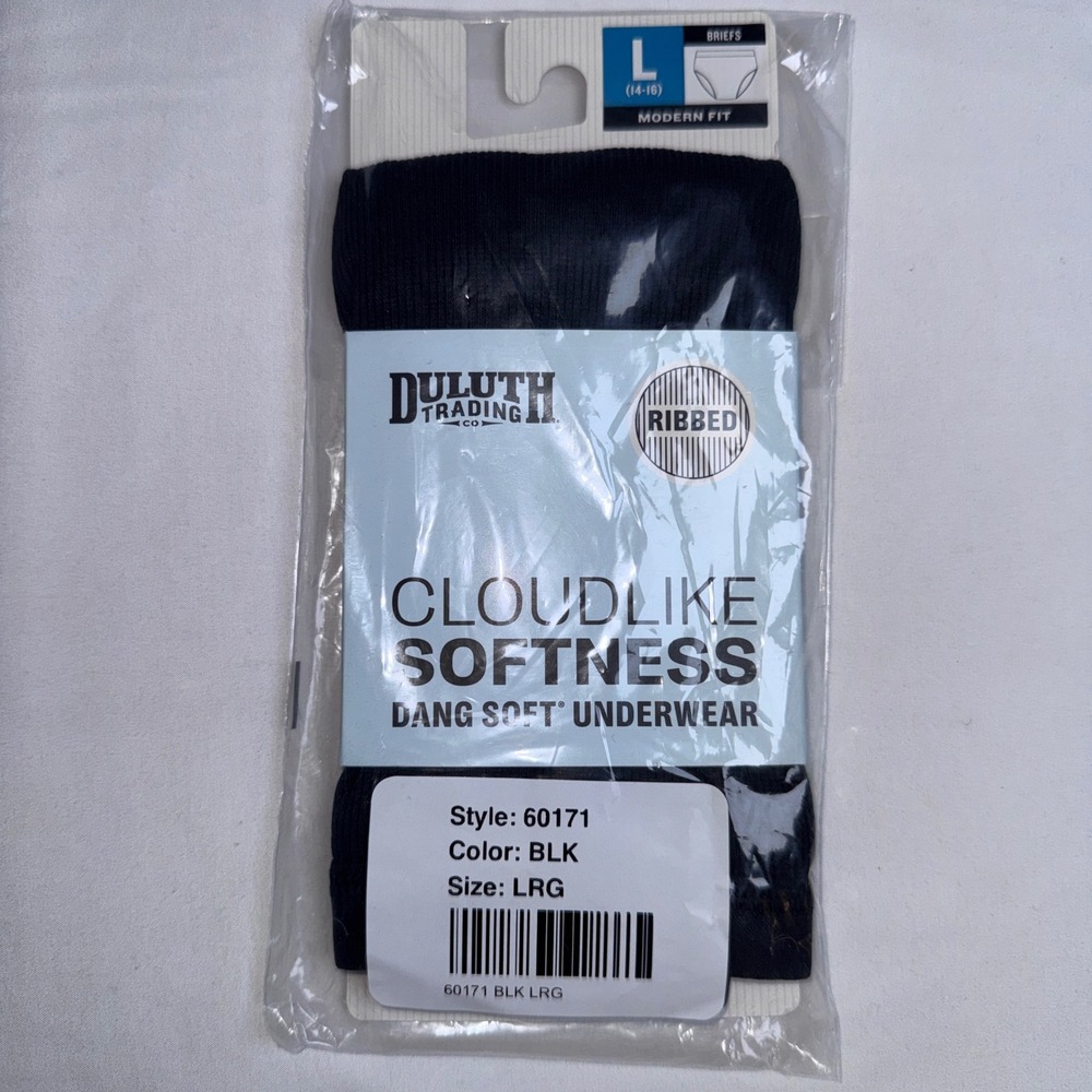 Duluth Trading Co Womens Dang Soft Rib High Rise Briefs Black 60171 LRG